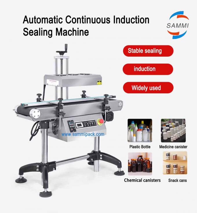 Machines d'étanchéité automatique continue à chaleur des bouteilles en plastique à induction électromagnétique 0