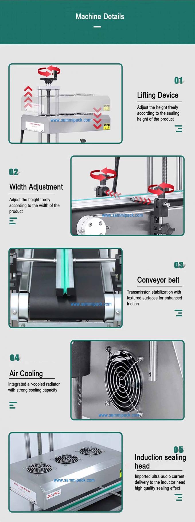 Machines d'étanchéité automatique continue à chaleur des bouteilles en plastique à induction électromagnétique 5