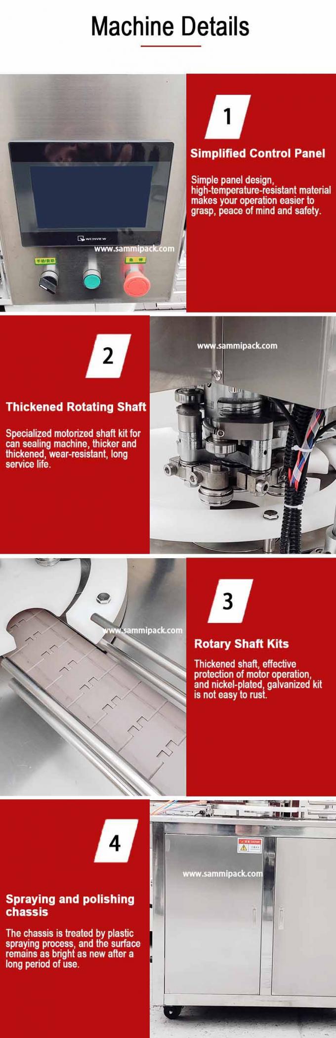 Machine automatique de capsulage et de scellage de table pour boîtes de conserve de lait en poudre, peinture, boissons, aliments, sardines et thon 2
