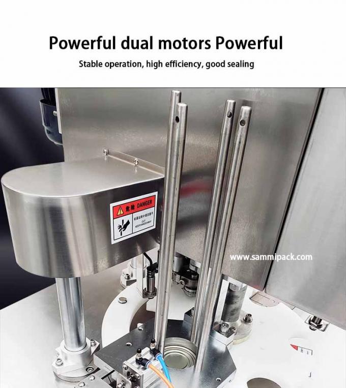 Machine automatique de capsulage et de scellage de table pour boîtes de conserve de lait en poudre, peinture, boissons, aliments, sardines et thon 4