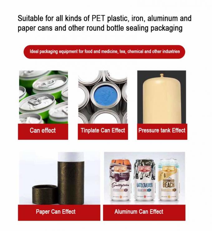 Machine automatique de capsulage et de scellage de table pour boîtes de conserve de lait en poudre, peinture, boissons, aliments, sardines et thon 5